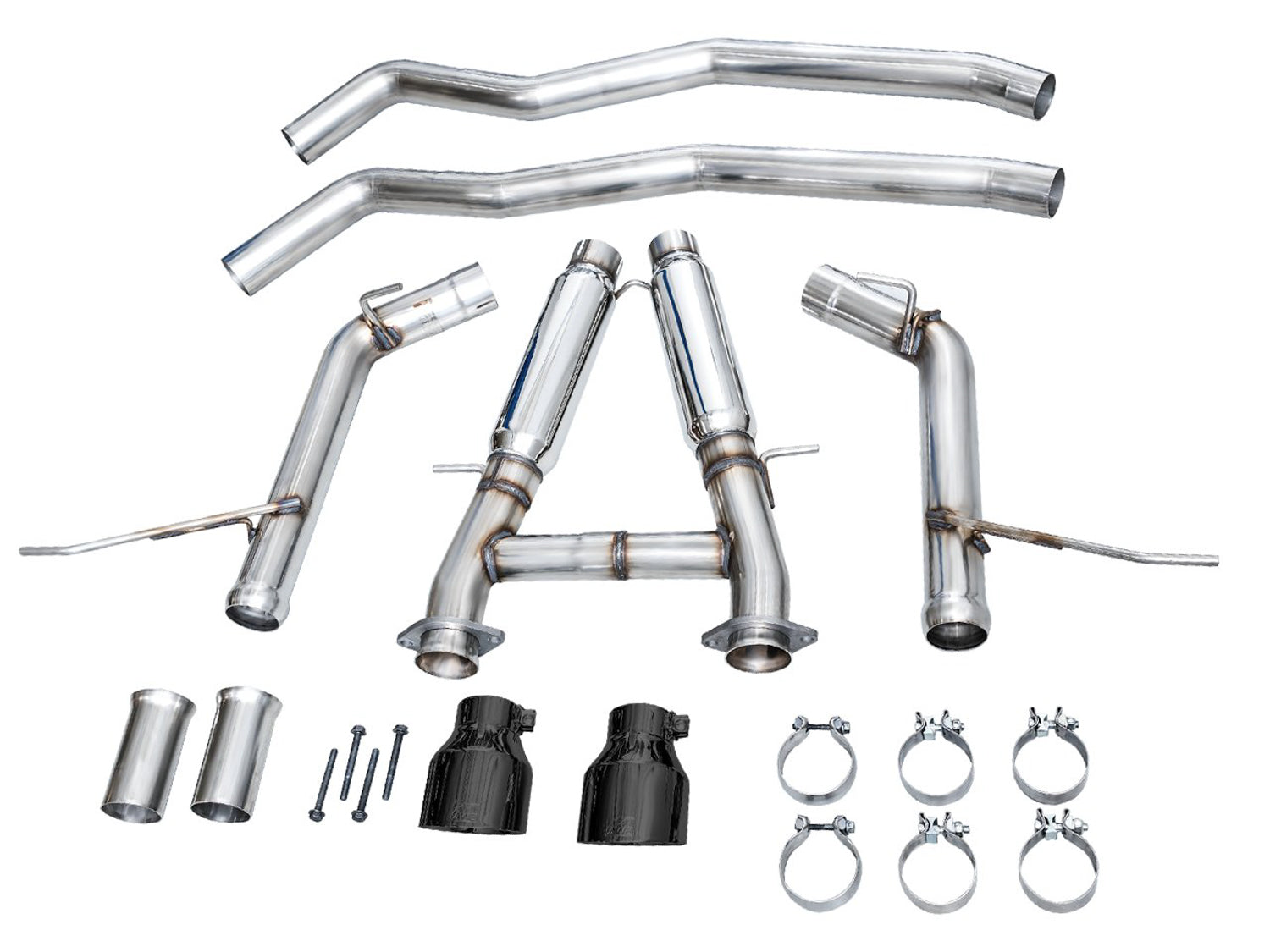 AWE Track Edition Exhaust for Dodge Durango 6.4 / 6.2 SC - Diamond Black Tips - out of package
