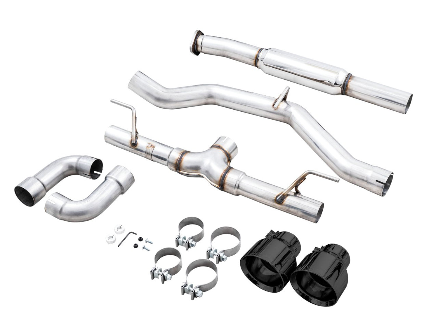 AWE Track Edition Exhaust for Subaru BRZ / Toyota GR86 / Toyota 86 / Scion FR-S - Diamond Black Tips - out of package