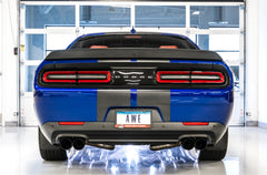 AWE Track Edition Exhaust for 17+ Challenger 5.7 - Diamond Black Quad Tips - Mounted