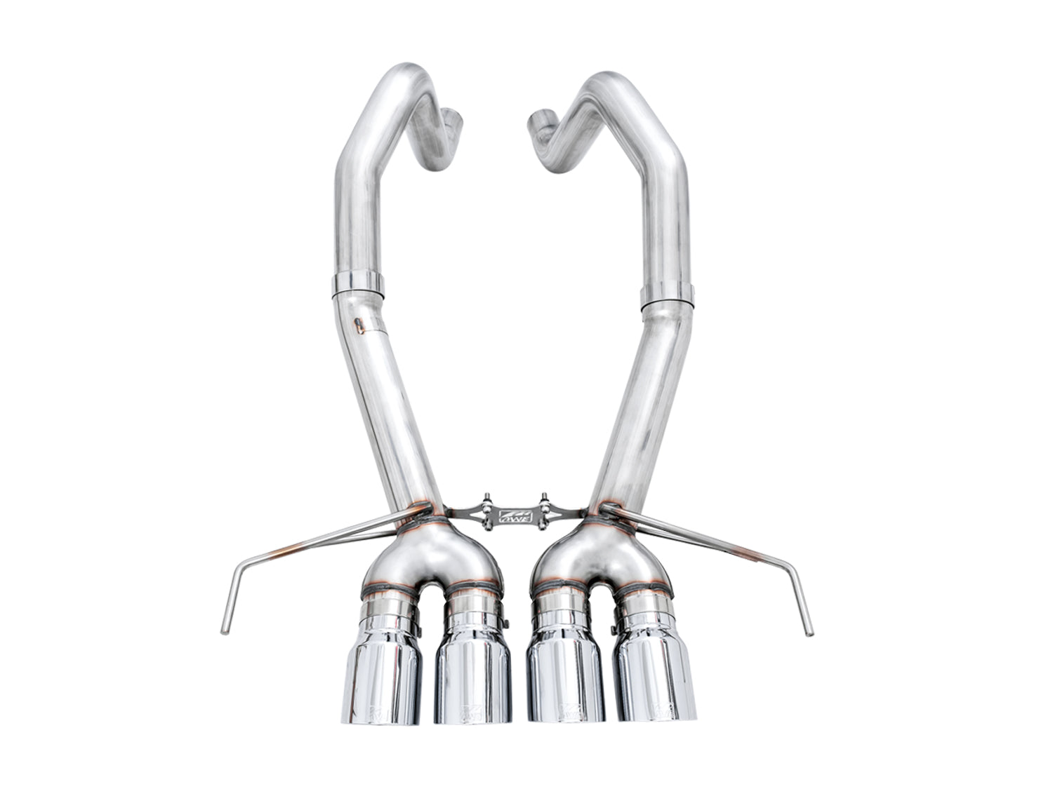 AWE Track Edition Axleback Exhaust for C7 Corvette Stingray / Z51 / Grand Sport / Z06 / ZR1 -- Chrome Silver Tips (includes AWE AFM valve simulators) - out of package