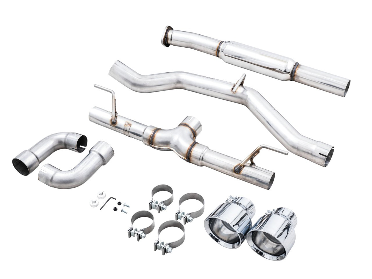 AWE Track Edition Exhaust for Subaru BRZ / Toyota GR86 / Toyota 86 / Scion FR-S - Chrome Silver Tips - out of package