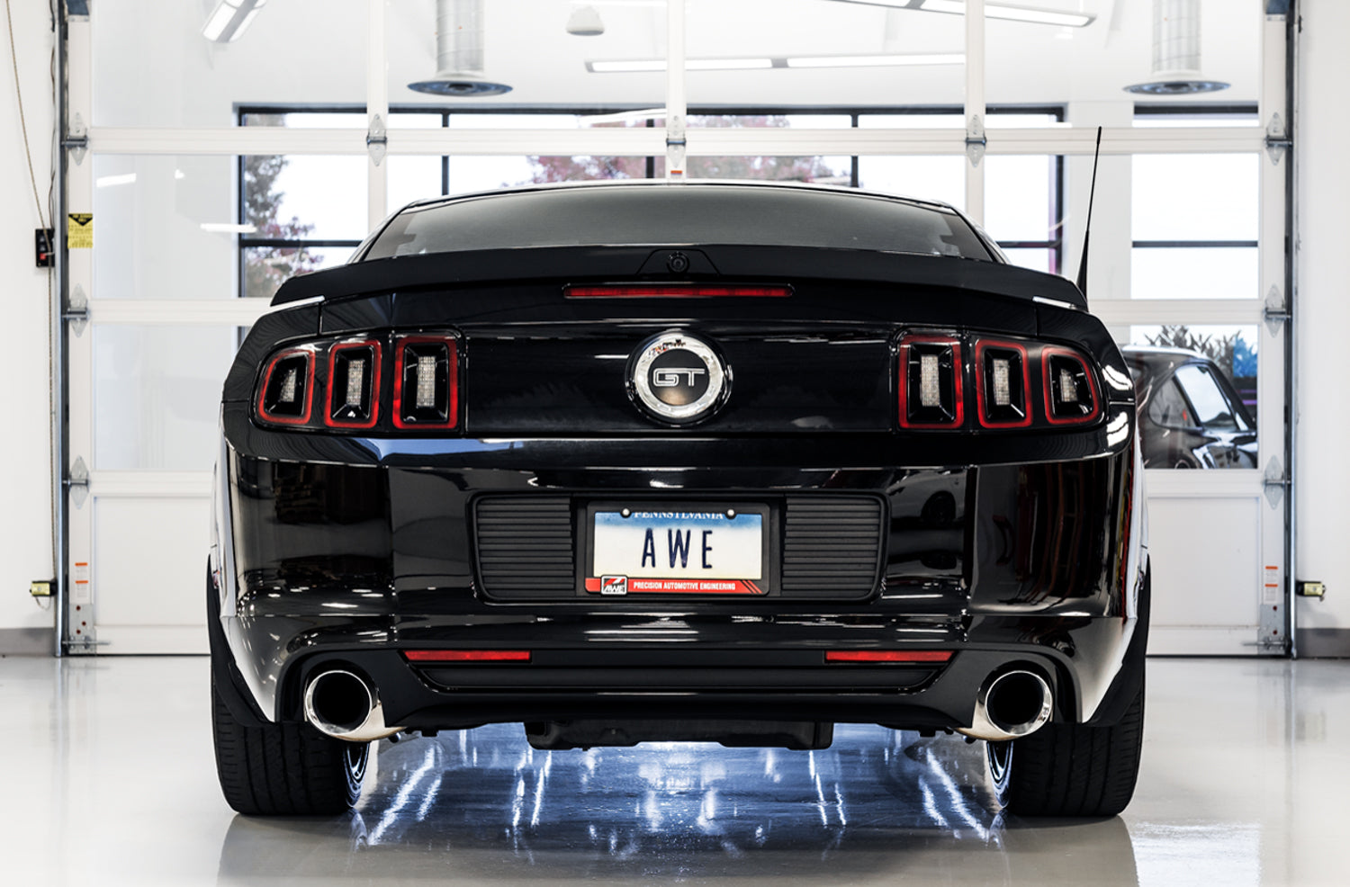 AWE Touring Edition Axle-back Exhaust for the S197 Ford Mustang GT - Chrome Silver Tips - Mounted