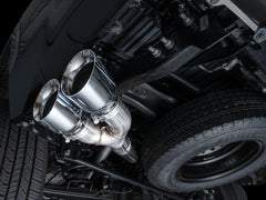 AWE 0FG Exhaust for 3rd Gen Toyota Tundra - Dual Chrome Silver Tips - Mounted