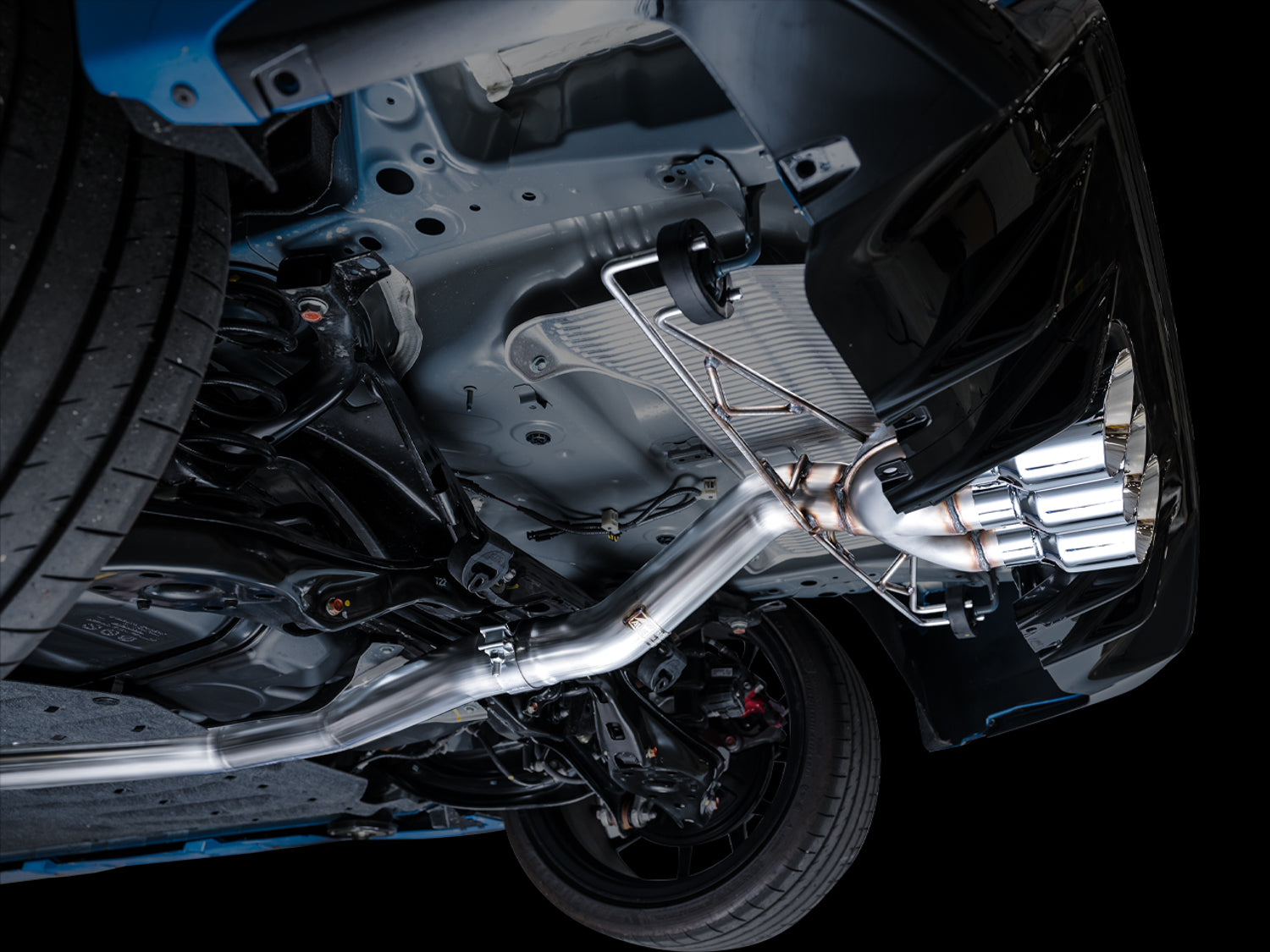 AWE Track Edition Exhaust for FL5 Civic Type R - Triple Chrome Silver Tips - Mounted