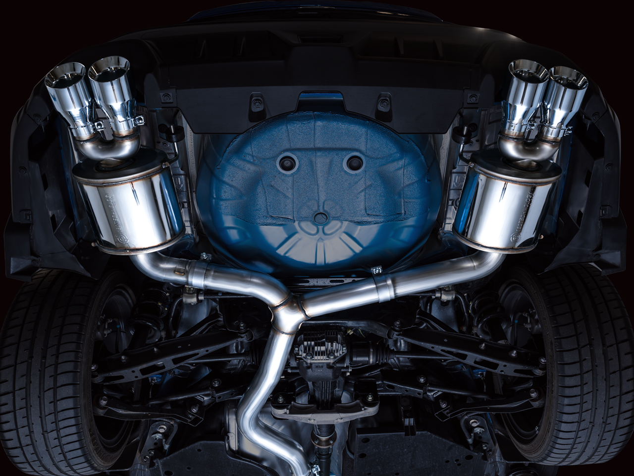 AWE Touring Edition Exhaust for VB Subaru WRX - Chrome Silver Tips - Mounted