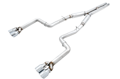AWE Track Edition Exhaust for 17+ Challenger 5.7 - Chrome Silver Quad Tips - Primary