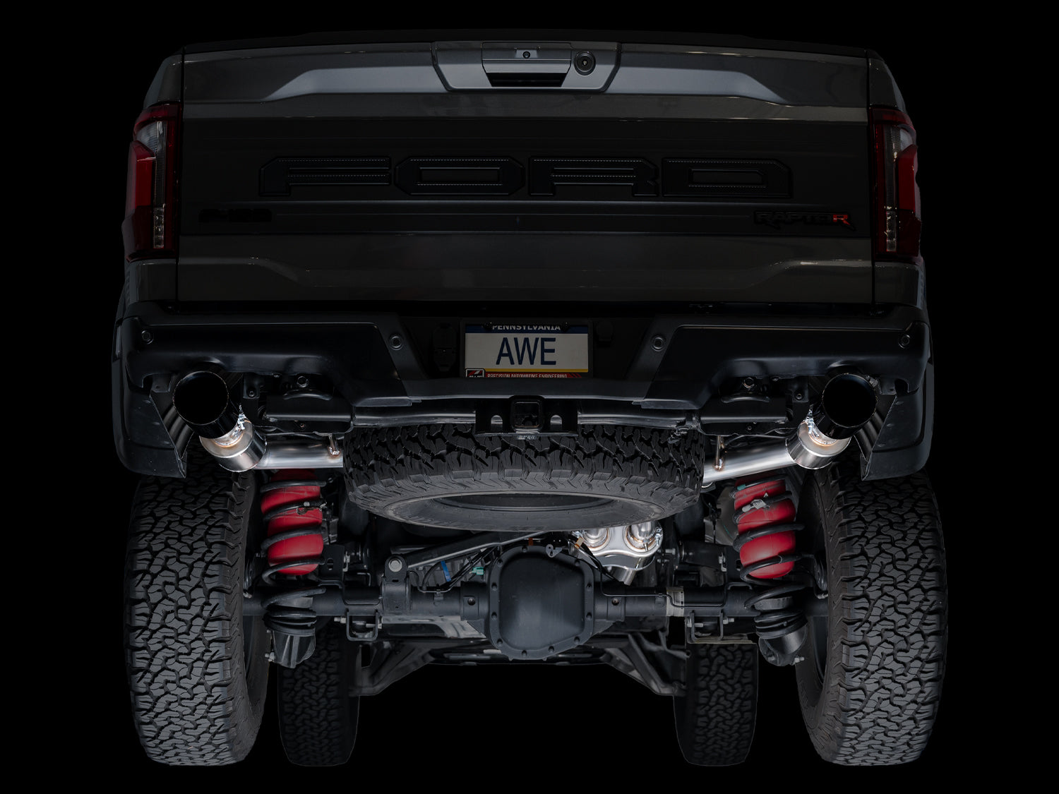 AWE SwitchPath™ Exhaust for Gen 3 Raptor R - Diamond Black Tips - Mounted