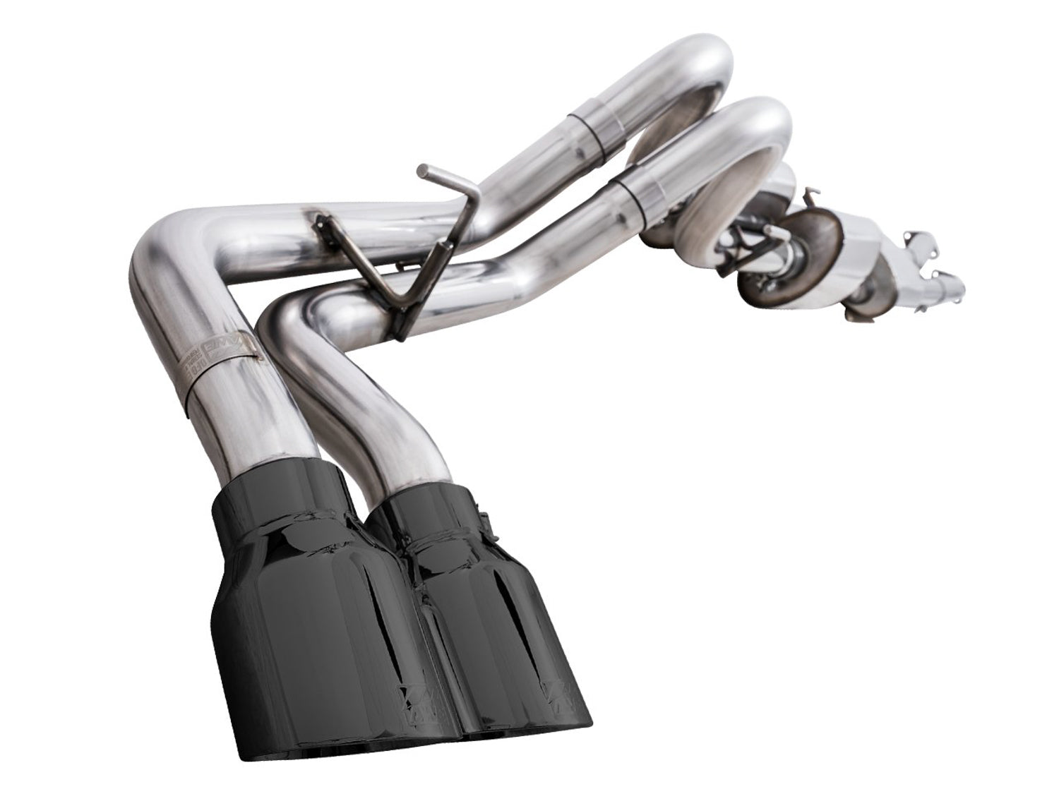 AWE 0FG Exhaust with BashGuard for 3rd Gen Tacoma - Dual Diamond Black Tips - out of package