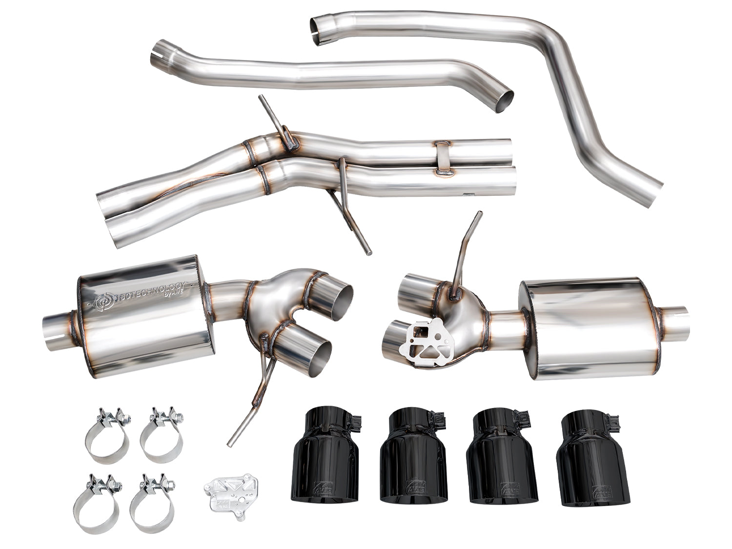 AWE Touring Edition Catback Exhaust for '19-'21 Porsche Macan 3.0T/2.9TT - Diamond Black Tips - out of package