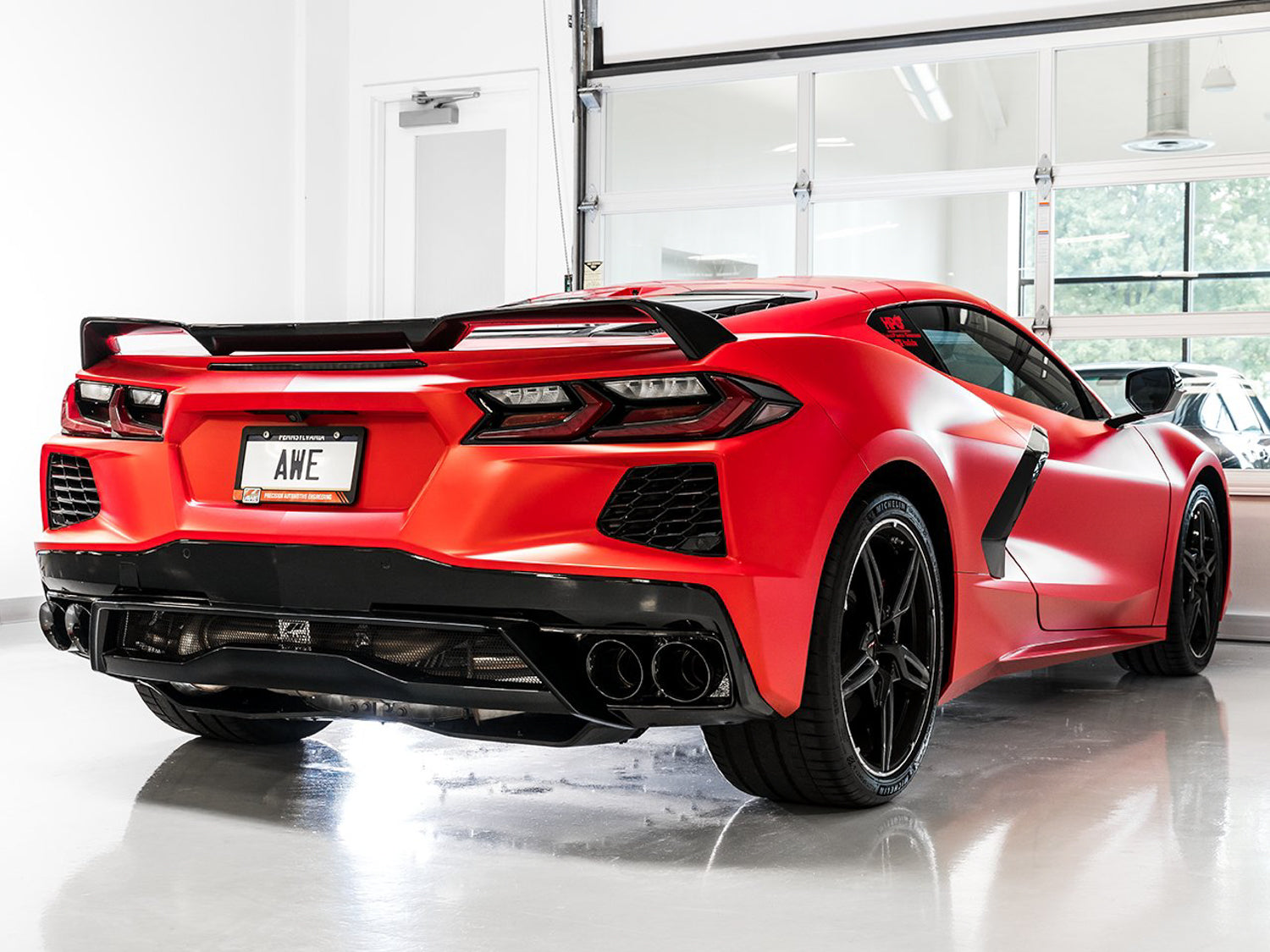 AWE Track Edition Exhaust for C8 Corvette -- Diamond Black Tips - out of package