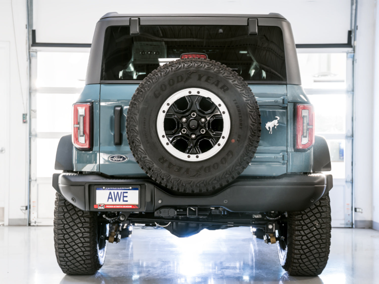AWE 0FG Catback Exhaust for Ford Bronco with BashGuard™ - no tips - Mounted