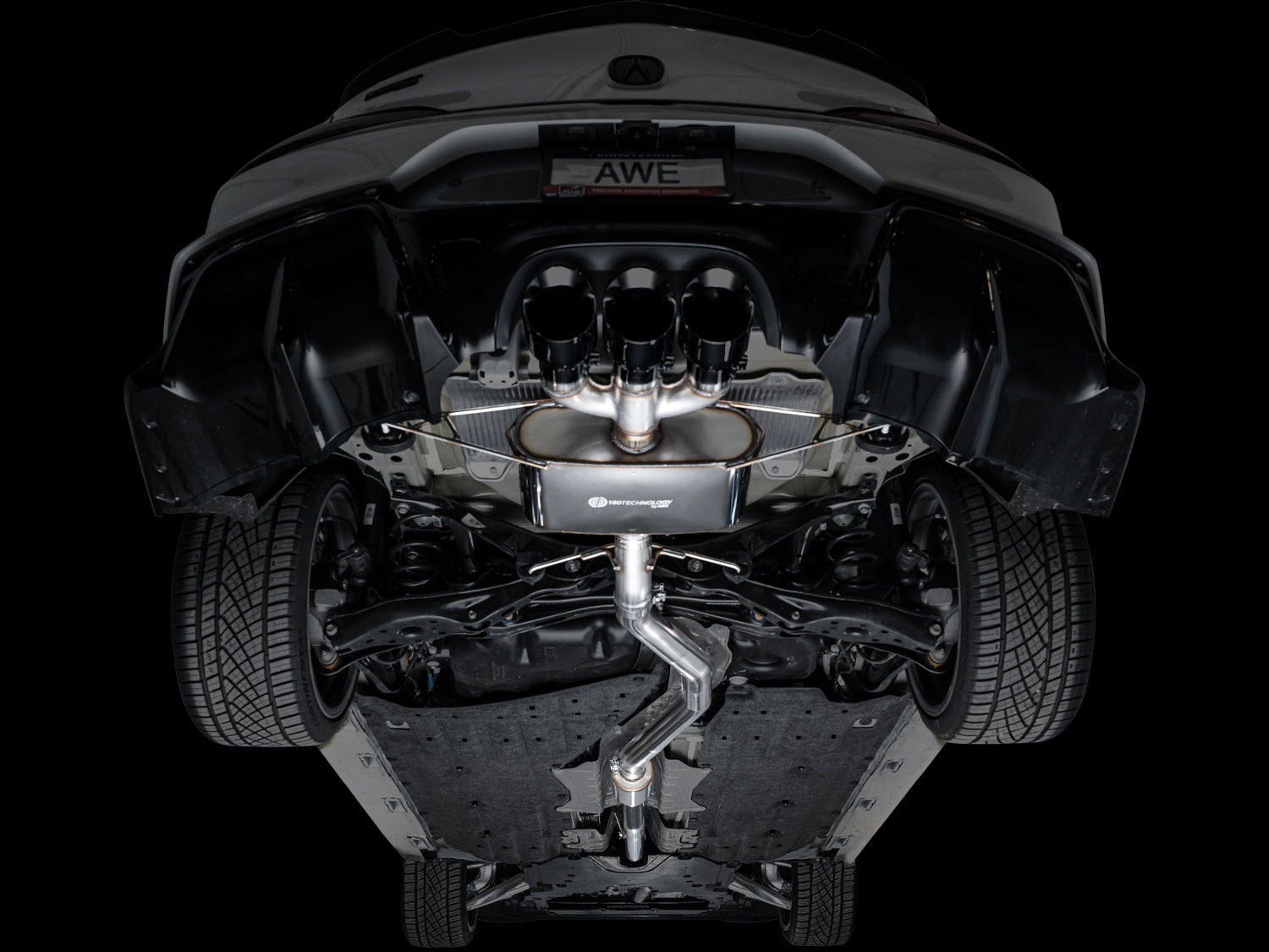 AWE Touring Edition Exhaust for DE5 Integra Type-S - Triple Diamond Black Tips - Mounted