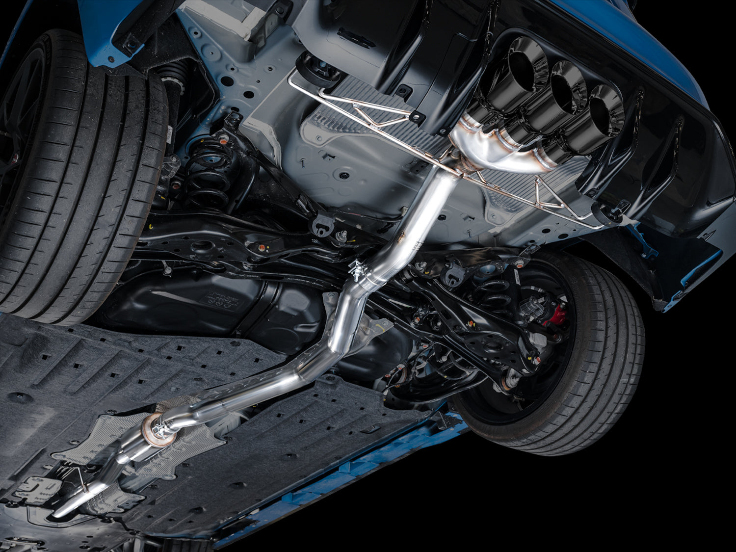 AWE Track Edition Exhaust for FL5 Civic Type R - Triple Diamond Black Tips - Mounted