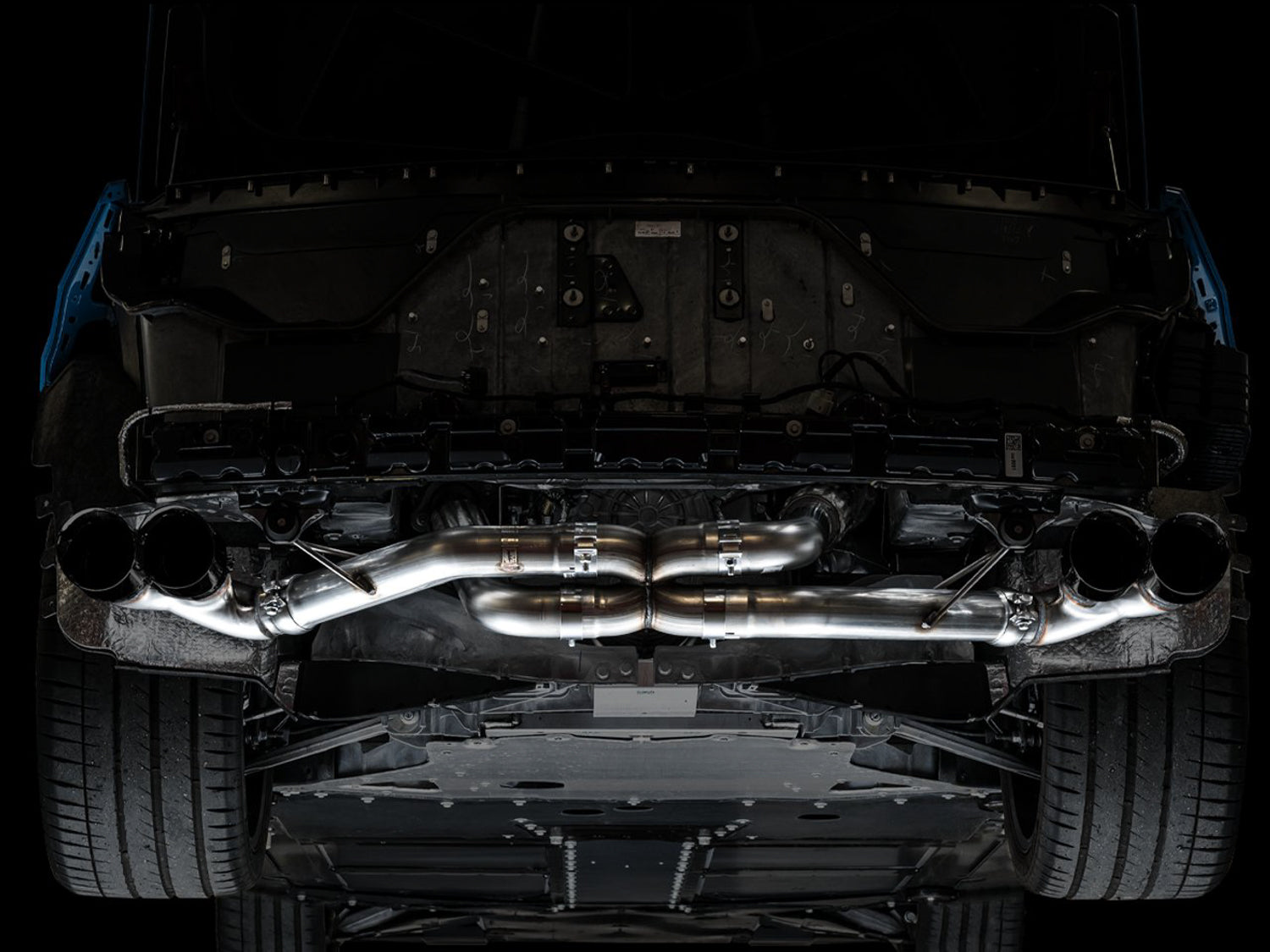AWE Track Edition Exhaust for C8 Corvette -- Diamond Black Tips - out of package