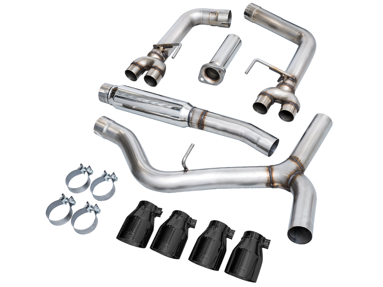 AWE Track Edition Exhaust for VB Subaru WRX - Diamond Black Tips - out of package