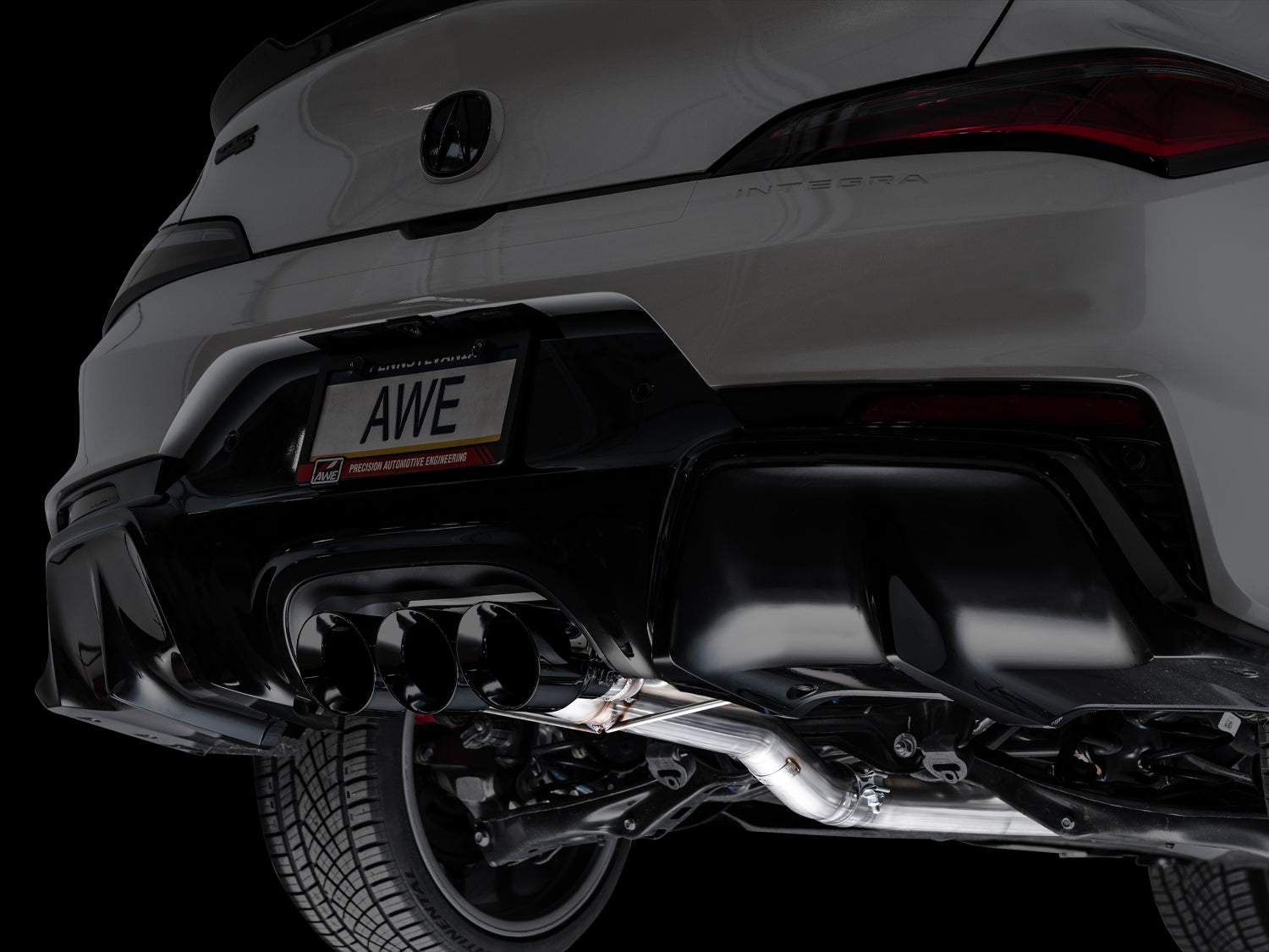 AWE Track Edition Exhaust for DE5 Integra Type-S - Triple Diamond Black Tips - Mounted