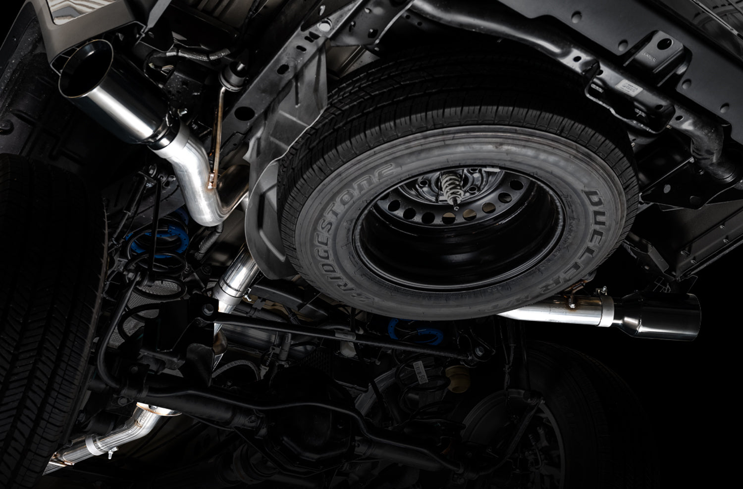 AWE Tread Edition Catback Dual Exhaust for Jeep JT 3.6L - Diamond Black Tips - out of package