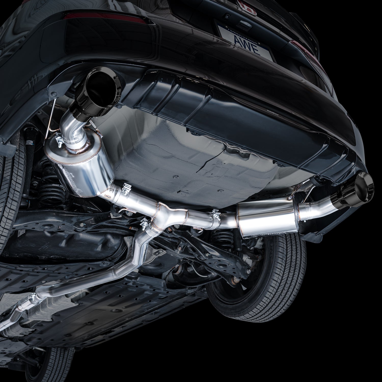 AWE Touring Edition Exhaust for FE1 Civic Si/DE4 Acura Integra - Mounted