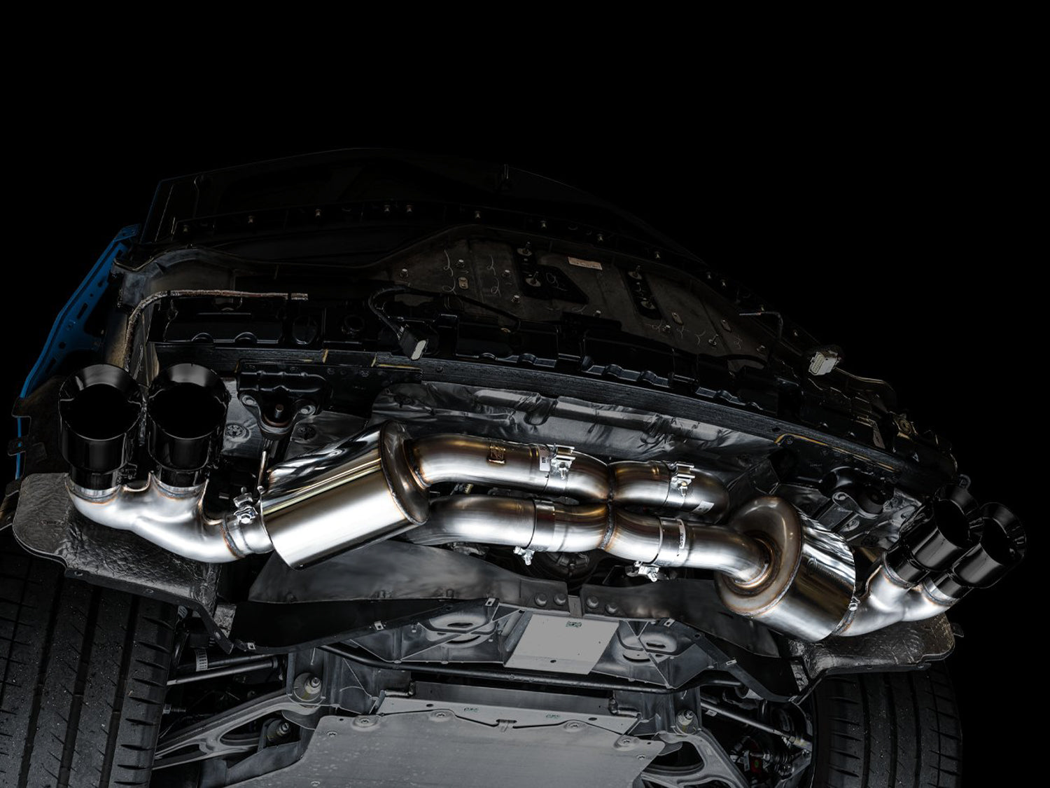 AWE Touring Edition Exhaust for C8 Corvette -- Diamond Black Tips - out of package