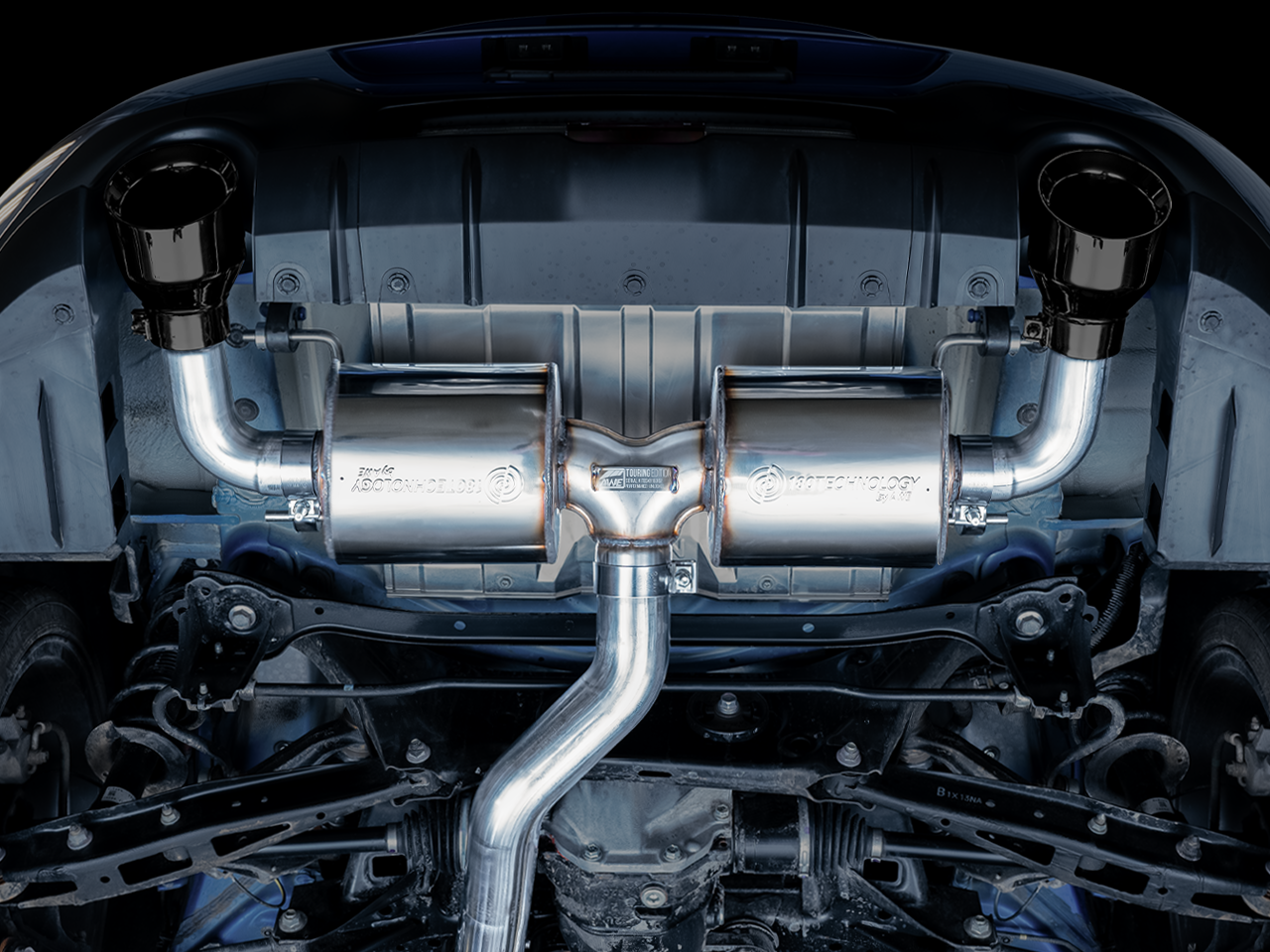 AWE Touring Edition Exhaust for Subaru BRZ / Toyota GR86 / Toyota 86 / Scion FR-S - Diamond Black Tips - Mounted