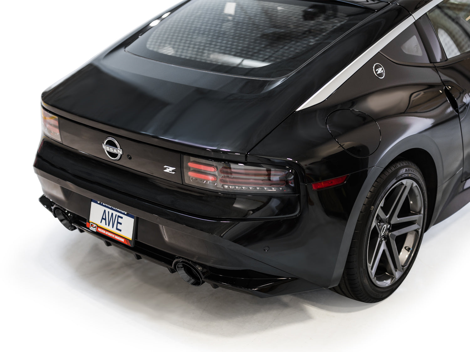 AWE Touring Edition Exhaust for Nissan Z - Diamond Black Tips - Mounted