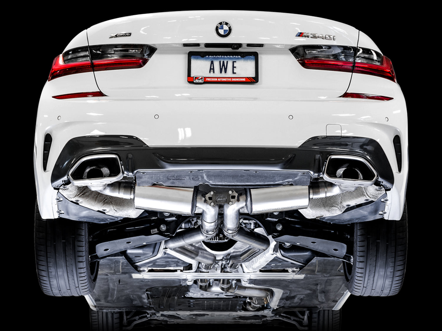 AWE Non-Resonated Touring Edition Exhaust for G2X M340i / M440i - OE Tips - Mounted