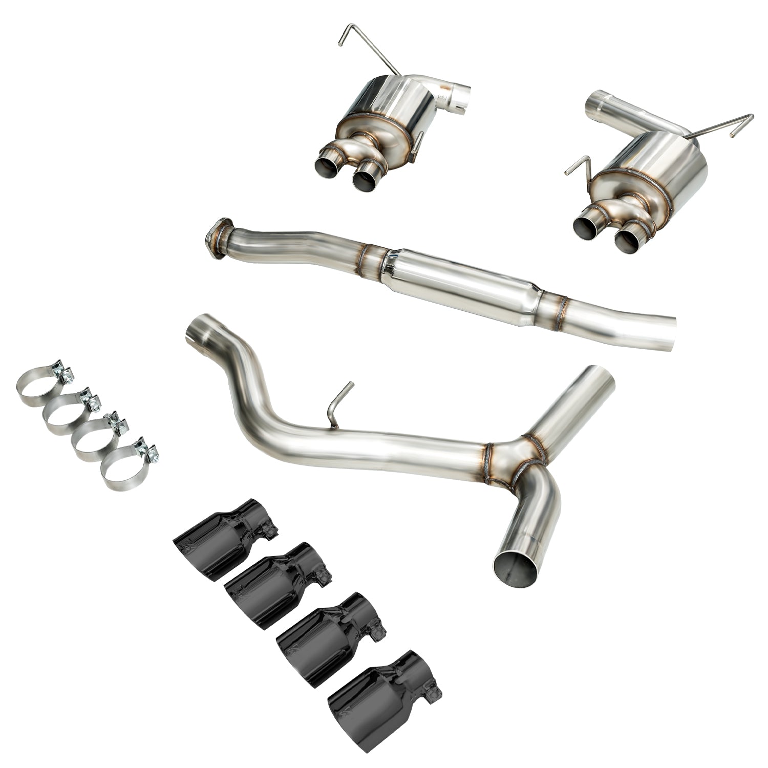 AWE Touring Edition Exhaust for 2015+ VA WRX Sedan - Diamond Black Quad Tips (102mm) - out of package