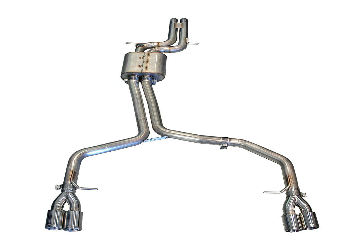 AWE Track Edition Exhaust for Audi B8 S4 3.0T - Chrome Silver Tips (90mm) - Primary