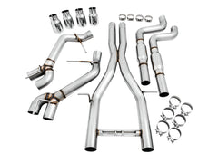 AWE Track Edition Cat-back Exhaust for Gen6 Camaro SS / ZL1 / LT1 - Resonated - Chrome Silver Tips (Quad Outlet) - out of package