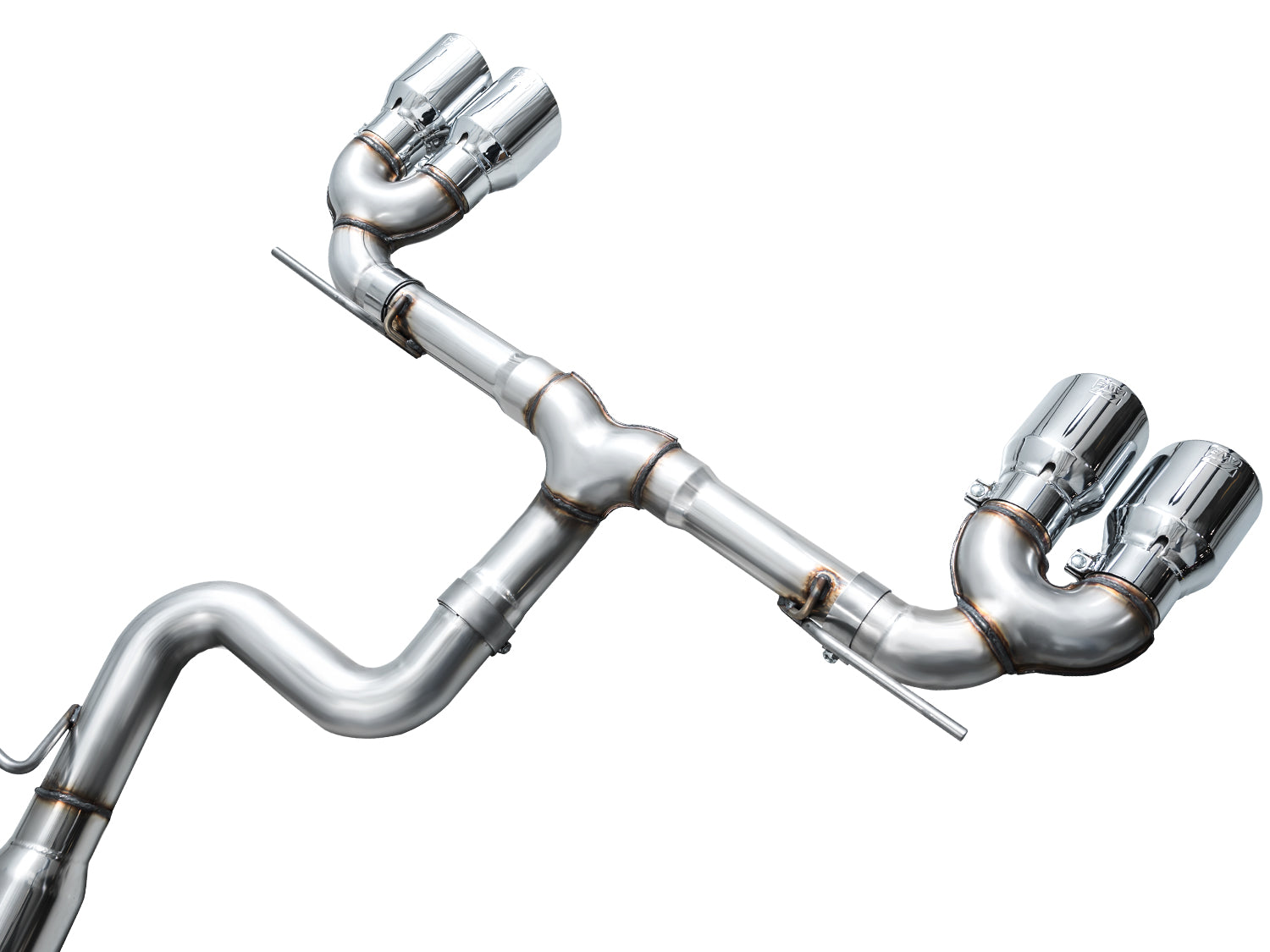 AWE Track Edition Exhaust for Volkswagen MK8 Golf R - Chrome Silver Tips - out of package