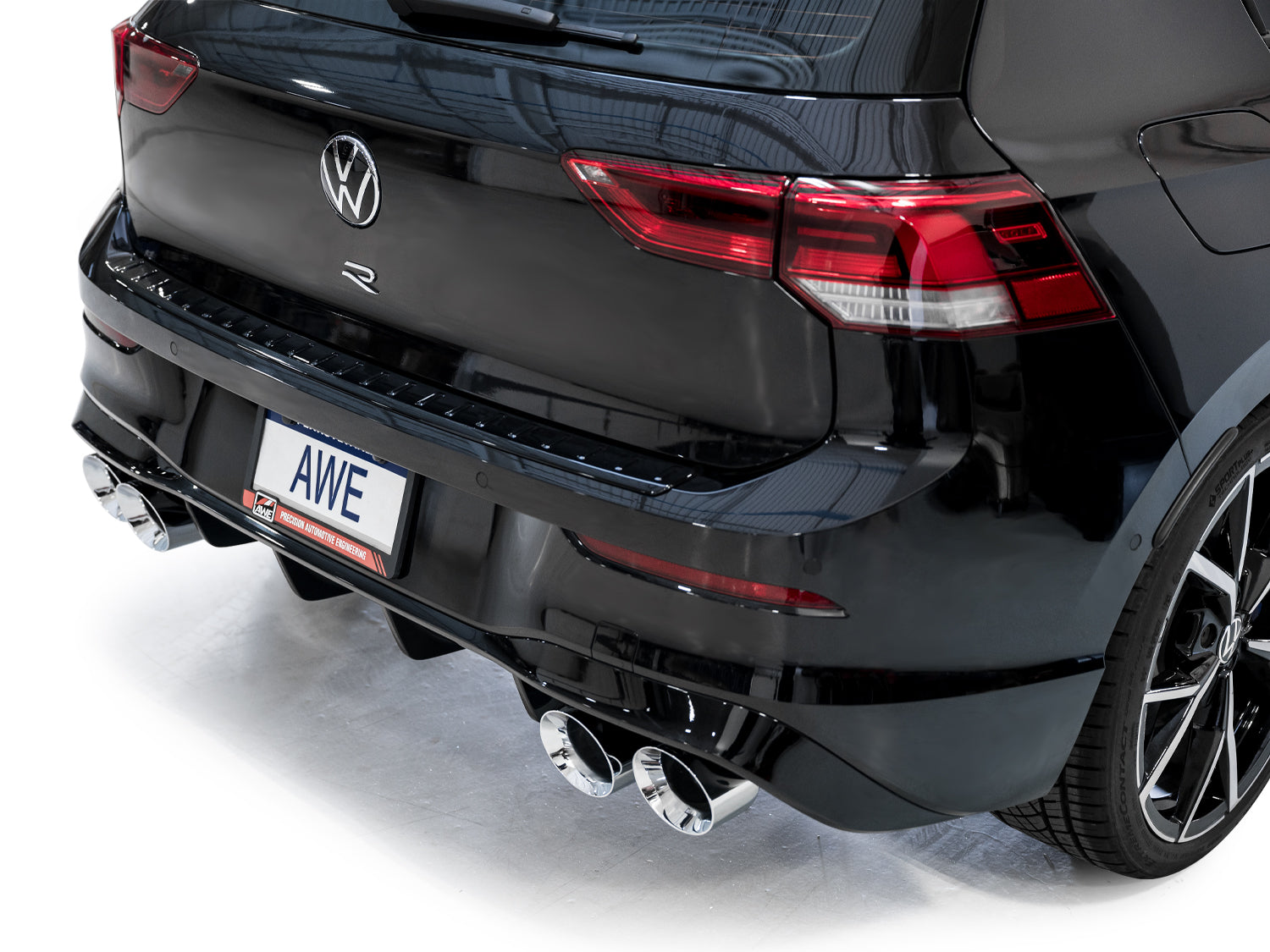 AWE Touring Edition Exhaust for Volkswagen MK8 Golf R - Chrome Silver Tips - Mounted