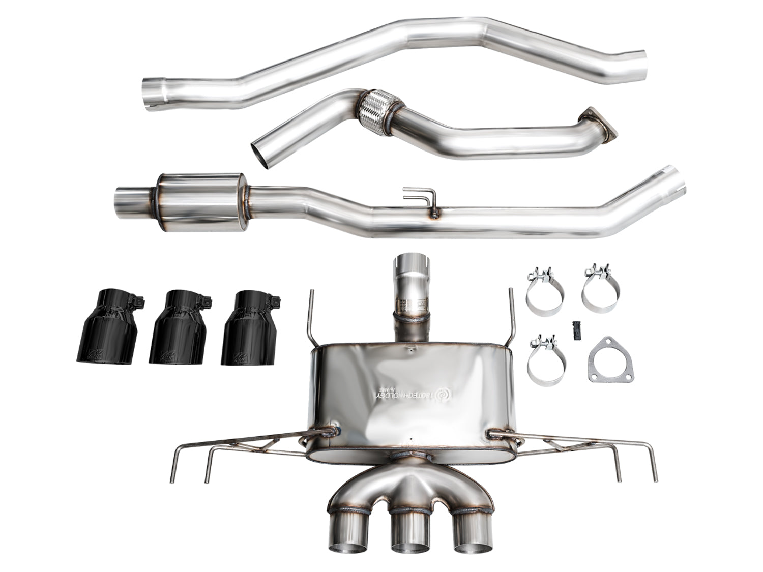 AWE Touring Edition Exhaust for FL5 Civic Type R - Triple Diamond Black Tips - out of package