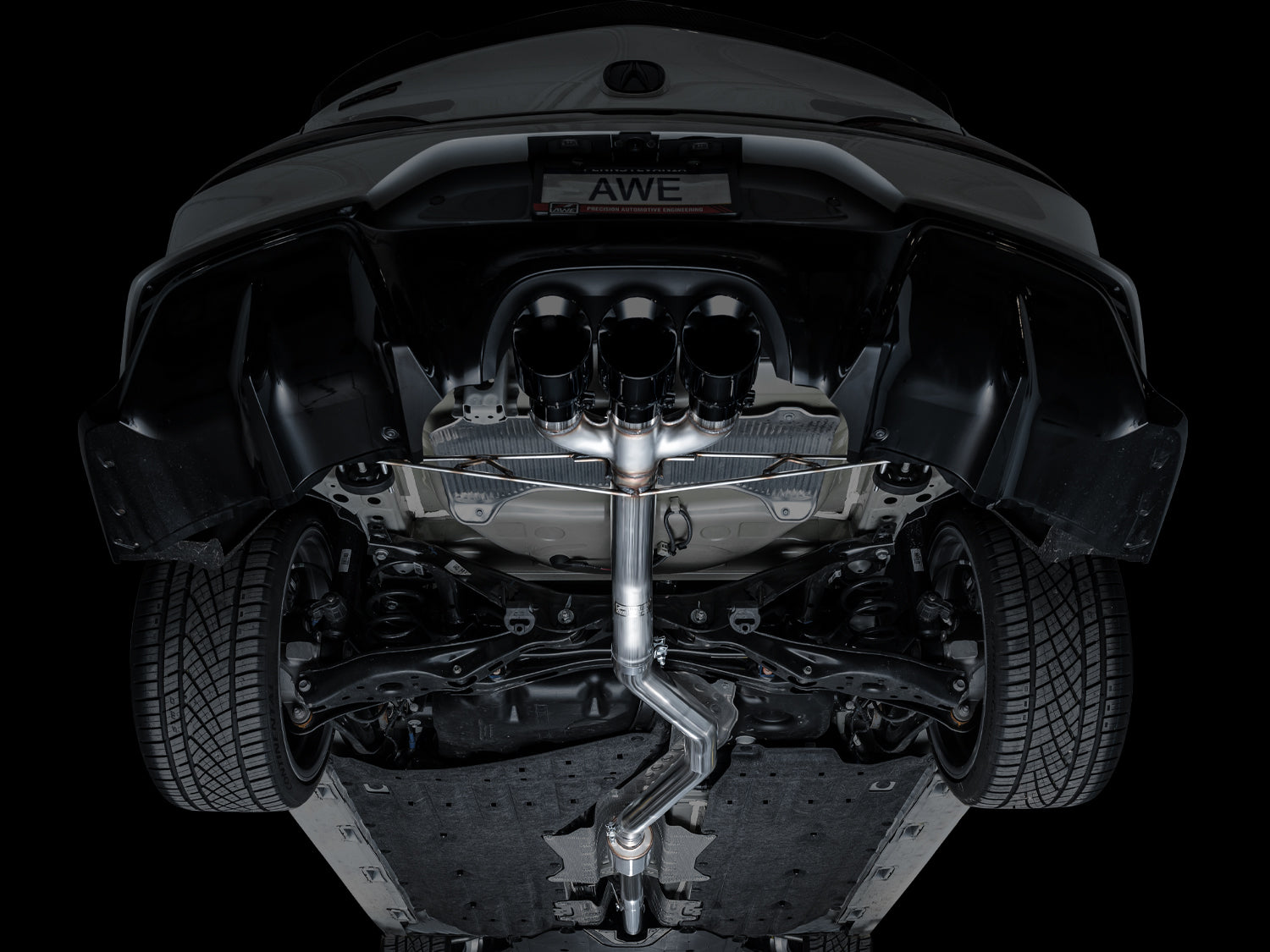 AWE Track Edition Exhaust for DE5 Integra Type-S - Triple Diamond Black Tips - Mounted