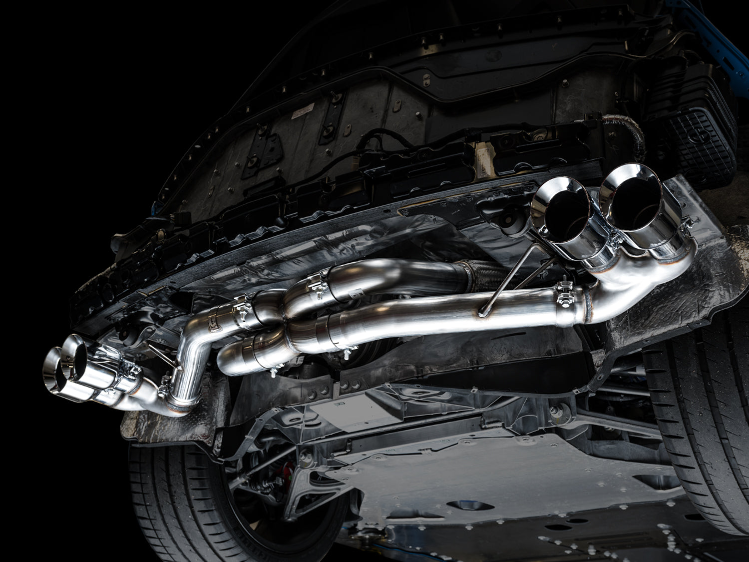 AWE Track Edition Exhaust for C8 Corvette -- Chrome Silver Tips - Mounted