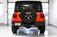 AWE Tread Edition Axleback Dual Exhaust for Jeep JL/JLU 3.6L/2.0T - Diamond Black Tips - Mounted