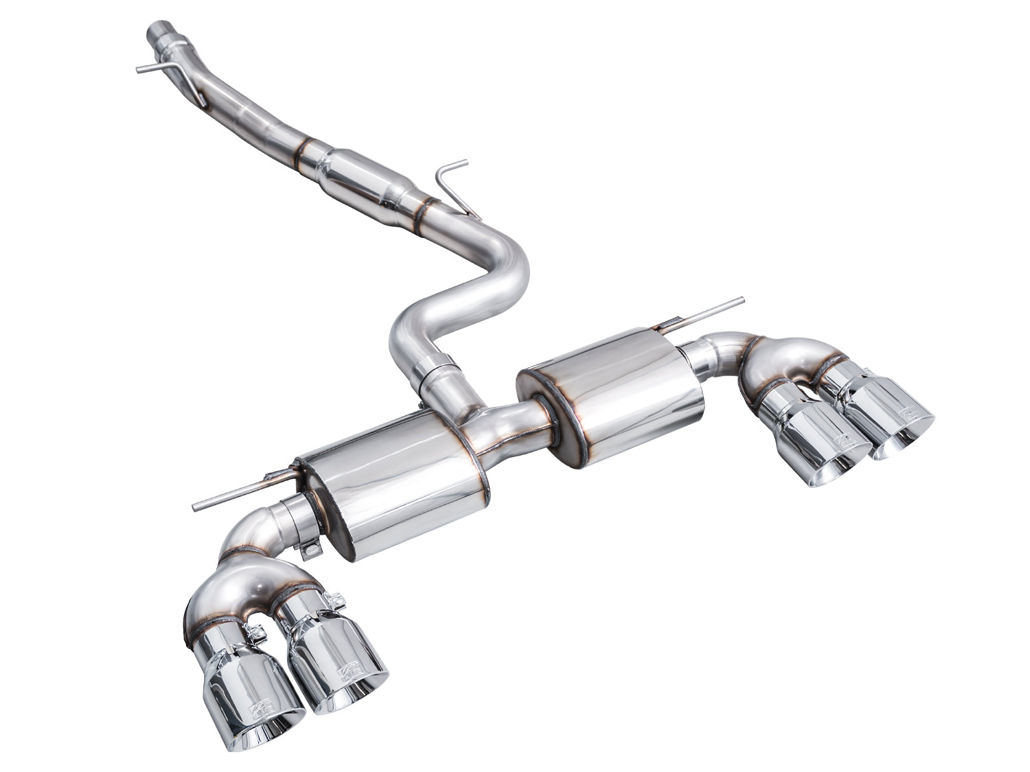 AWE Touring Edition Exhaust for Volkswagen MK8 Golf R - Chrome Silver Tips - out of package