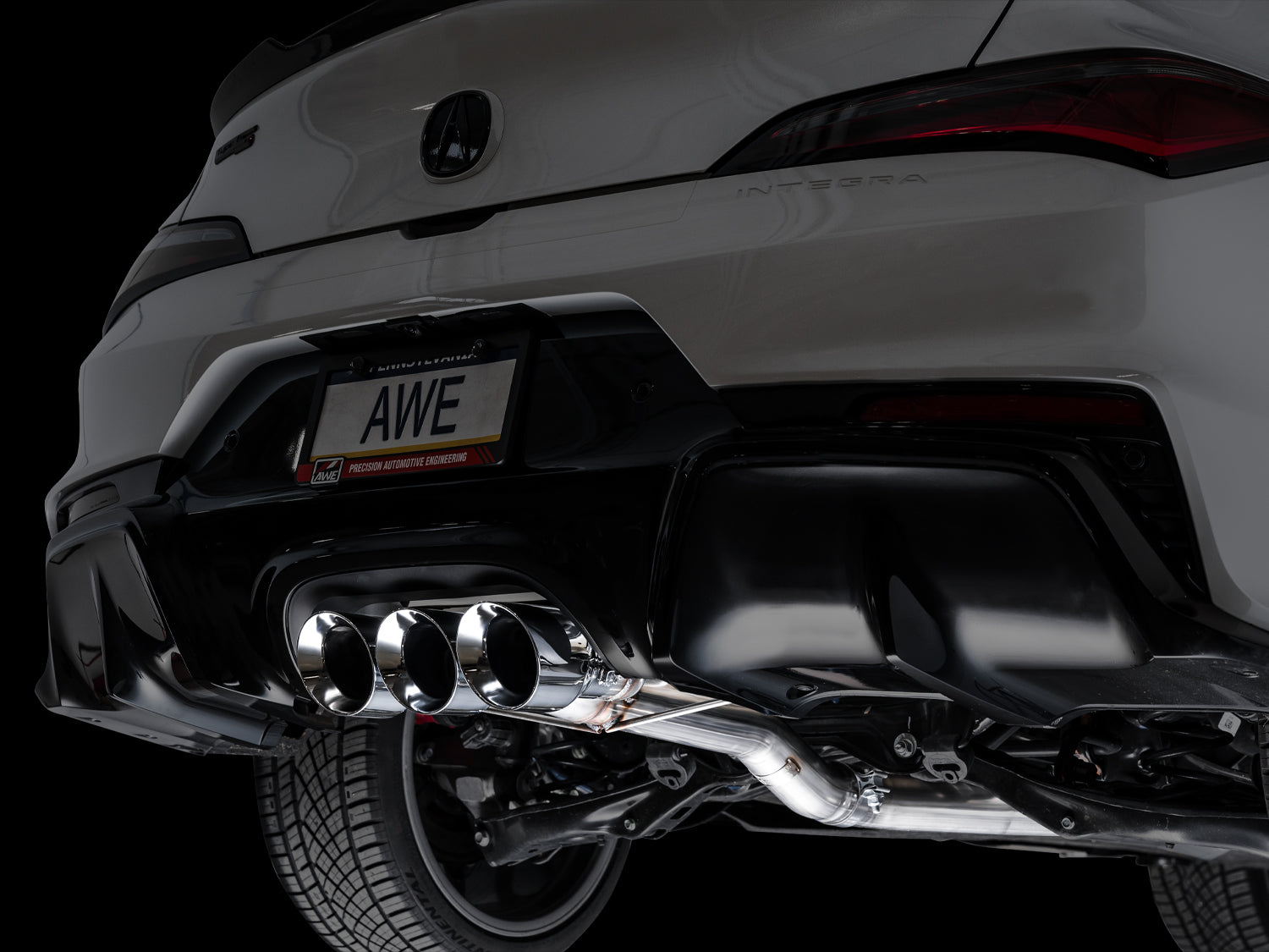AWE Track Edition Exhaust for DE5 Integra Type-S - Triple Chrome Silver Tips - Mounted