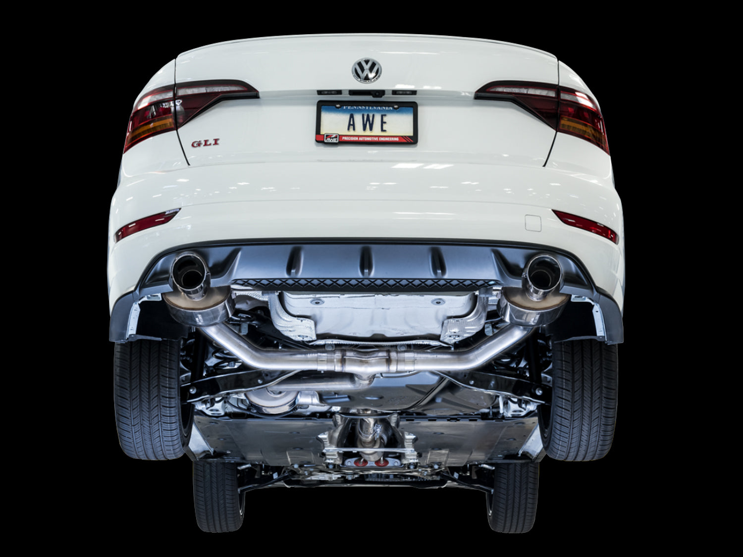 AWE Touring Edition Exhaust for MK7 Jetta GLI w/ High Flow Downpipe (not included) - Diamond Black Tips - Mounted