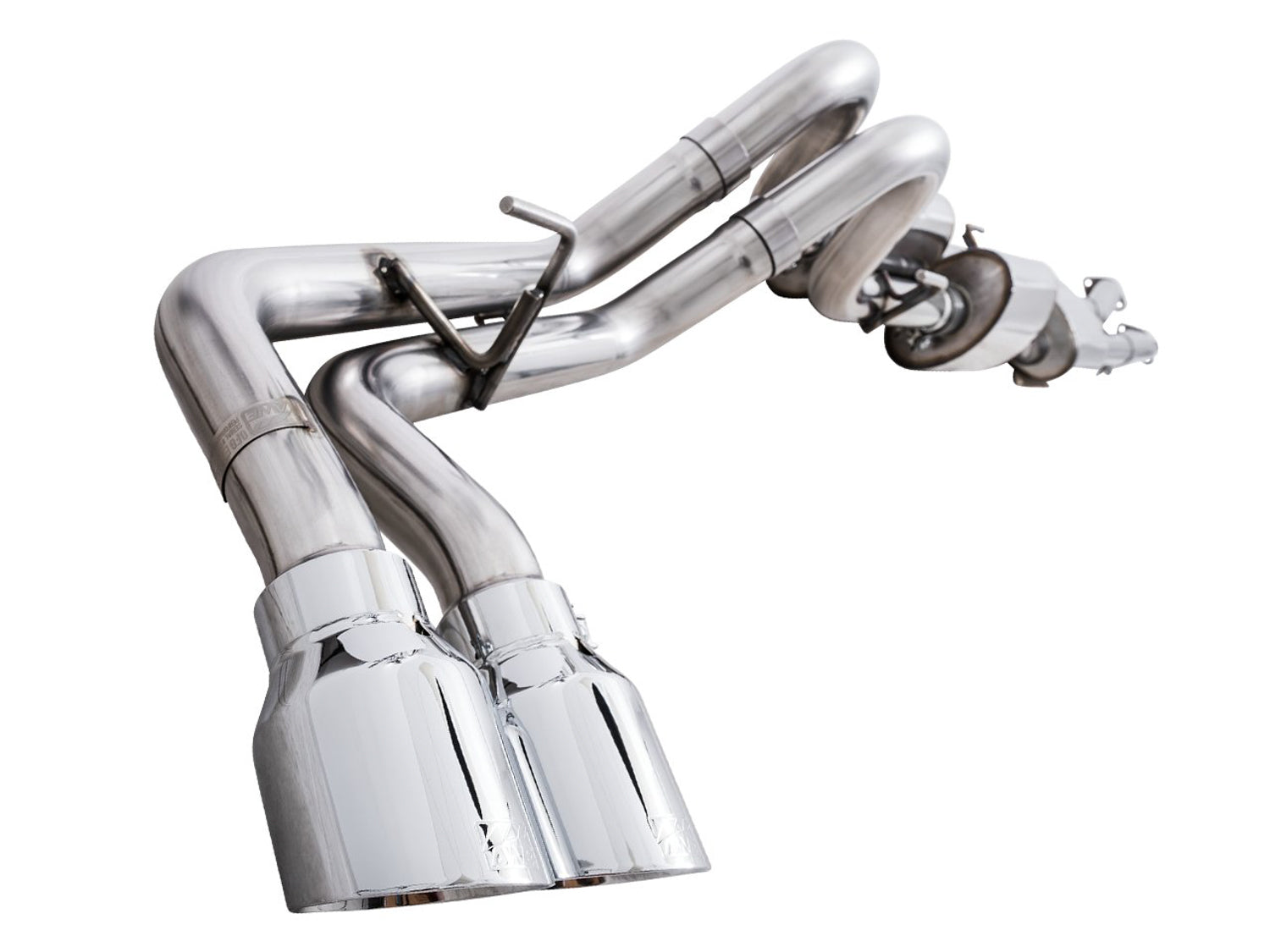 AWE 0FG Exhaust with BashGuard for 3rd Gen Tacoma - Dual Chrome Silver Tips - out of package