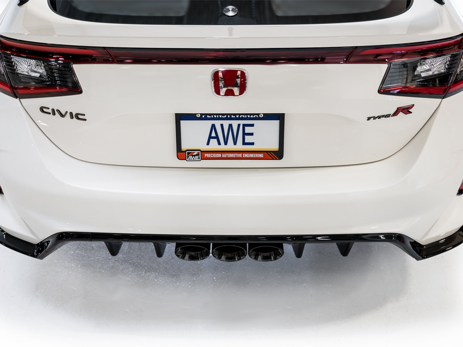 AWE Track Edition Exhaust for FL5 Civic Type R - Triple Diamond Black Tips - Mounted