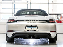 AWE Touring Edition Exhaust for Porsche 718 Boxster / Cayman - Diamond Black Tips - Mounted