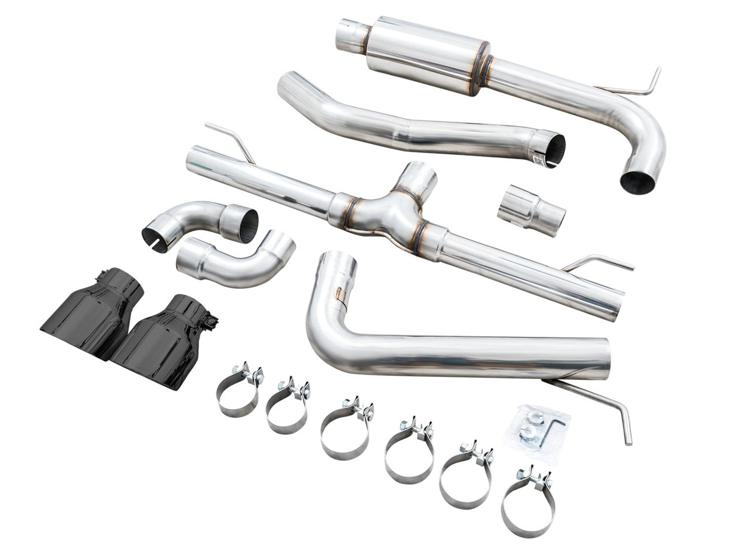 AWE Track Edition Exhaust for VW MK8 GTI - Diamond Black Tips - out of package