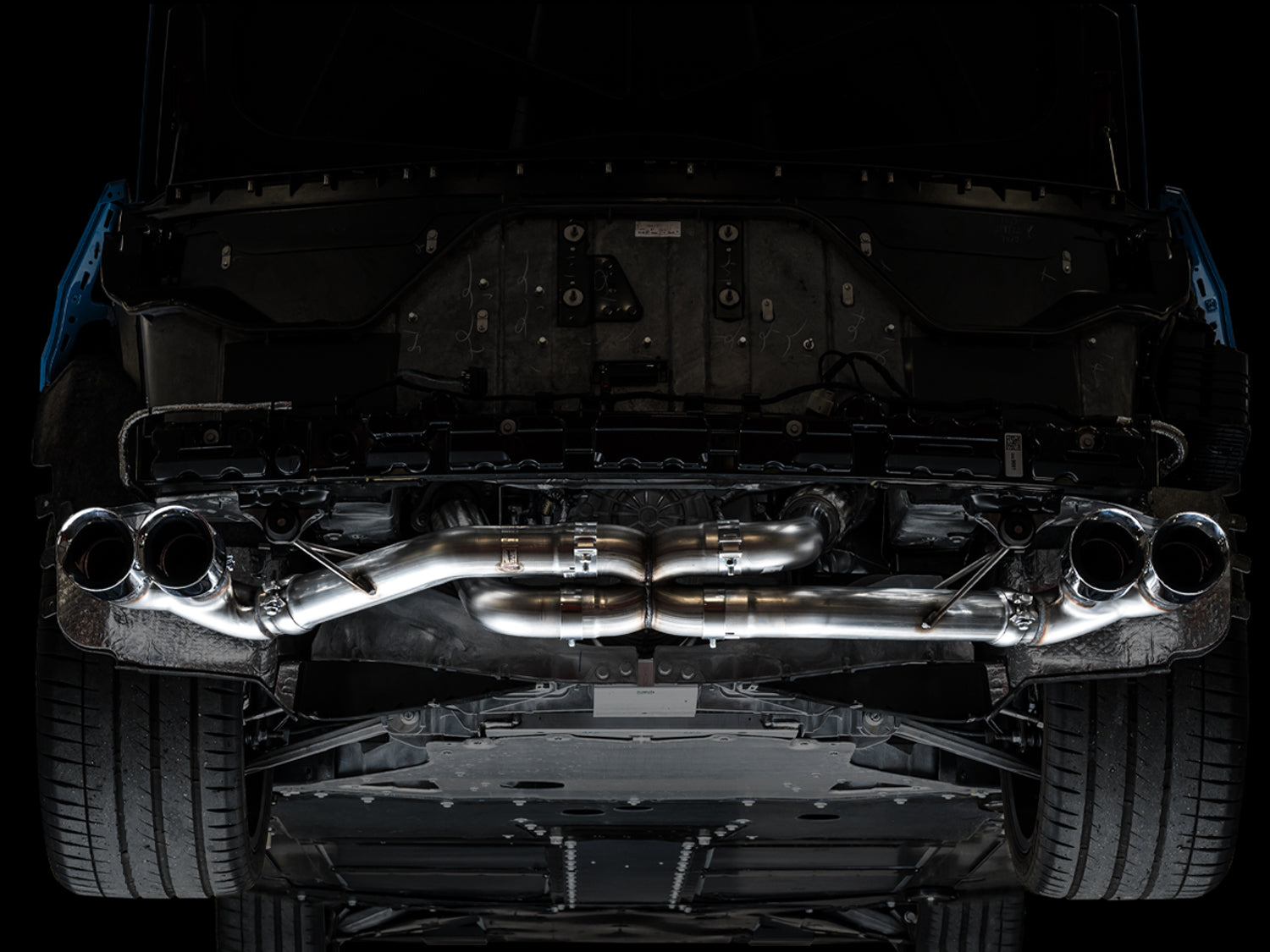 AWE Track Edition Exhaust for C8 Corvette -- Chrome Silver Tips - Mounted