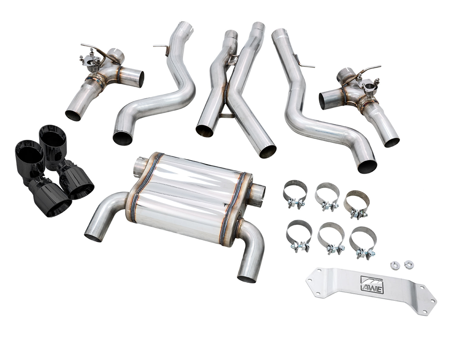AWE SwitchPath™ Catback Exhaust for BMW F8X M3/M4 - Diamond Black - out of package