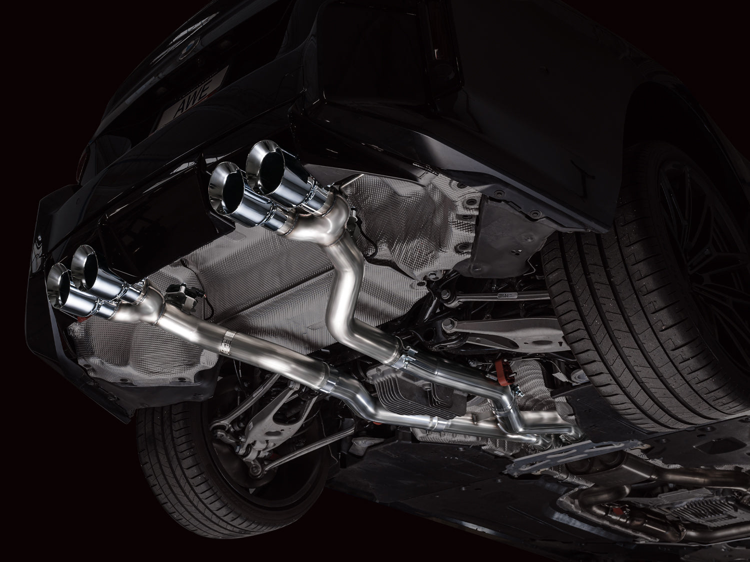AWE Track Edition Exhaust for BMW G87 M2 - Chrome Silver Tips - Mounted