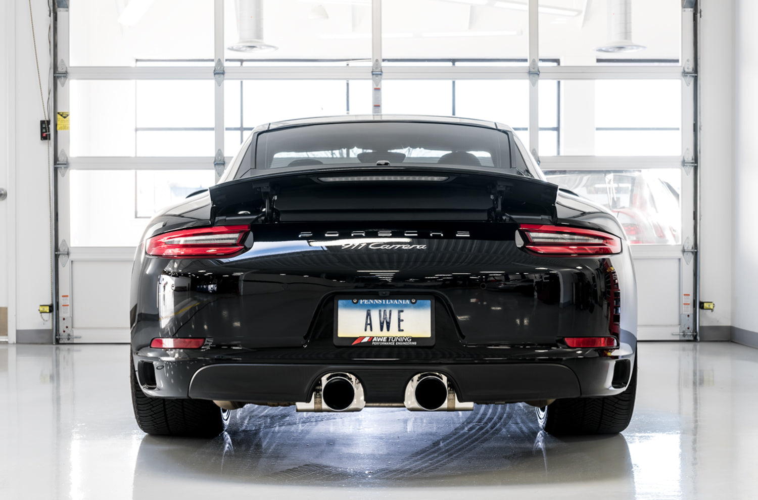 AWE SwitchPath™ Exhaust for 991.2 Carrera / S / GTS with PSE - Chrome Silver Tips - Mounted