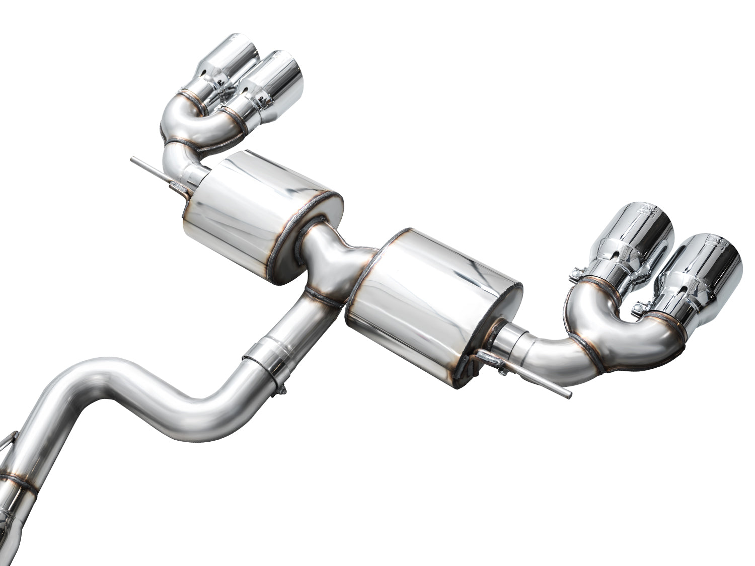 AWE Touring Edition Exhaust for Volkswagen MK8 Golf R - Chrome Silver Tips - out of package