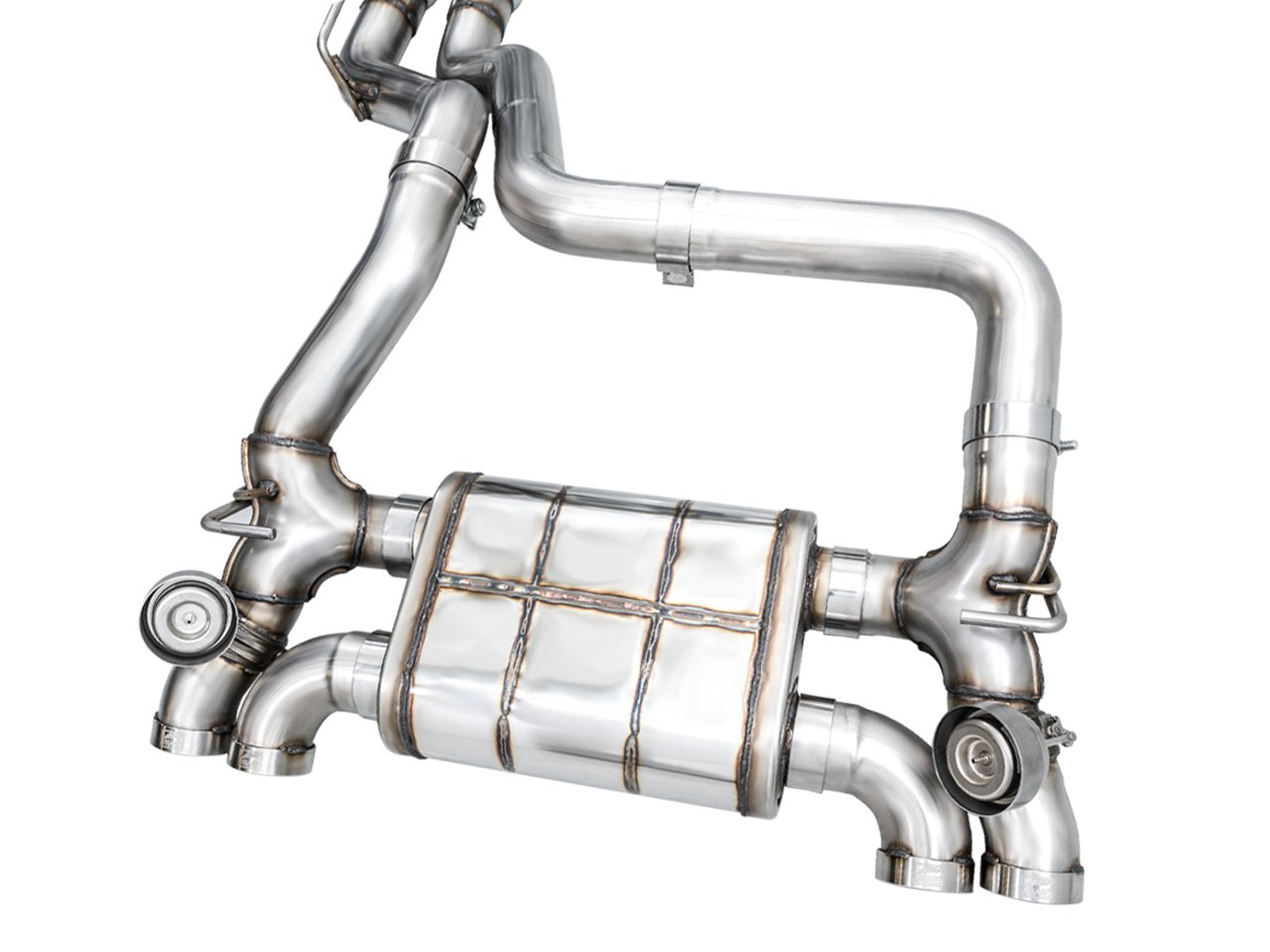 AWE SwitchPath Exhaust for Wrangler 392 - Quad BashGuards - Close Up