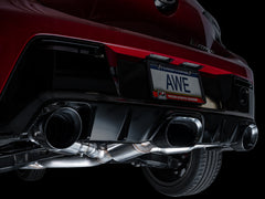 AWE Track Edition Exhaust for GR Corolla - Diamond Black Tips - Mounted