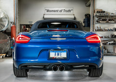 AWE Performance Exhaust System for Porsche 981 - With Diamond Black Tips - Mounted